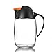 Olive Oil Dispenser Bottle with Automatic Cap 21oz Glass Oil and Vinegar Dispenser Bottle for Kitchen, No Drip Condiment Dispensing Cruet Container with Precise-Pour Spout Lovely Penguin Design(Black)