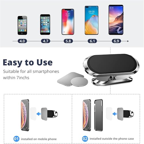Image of Magnetic Car Dashboard Mobile Holder with 360 Rotation | 8X Strong Magnet Phone Mount | Universal Smartphone Stand