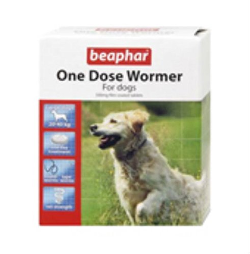 (6 Pack) Beaphar – One Dose Wormer for Large Dogs 4 Tabs