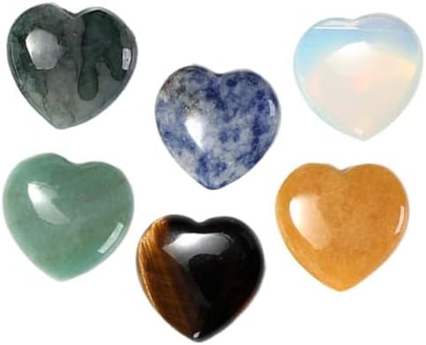 Amazon.co.jp: Toyvian 4個天然水晶ハート型宝 用 インテリア装飾や に