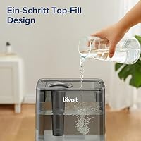 Levoit Smart Luftbefeuchter für große Räume, Top-Fill Humidifier, mit APP & Alexa Steuerung, bis 47m², leise Raumbefeuchter für Schlafzimmer, Kinderzimmer, Pflanzen, Auto Shut-off, 6 L, Grau – Ansicht 6