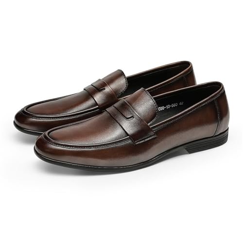 Casual Non-Slip Low Block Heel Work Shoes Soft Loafers for Men Oxfords Round Toe Comfortable Flexible4