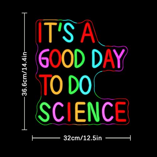 Image of It's A Good Day To Do Science Neon Sign for Wall Decor Science Neon Light Classroom LED Sign Laboratory Neon Light Sign for Classroom Science Lab Bar Home shop Decoration