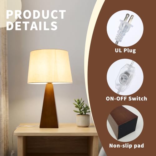 Image of Bamboo Table Lamp, Dimmable Bedside Lamp for Bedroom Decor