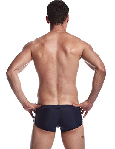 SEOBEAN Mens Low Rise Sexy Swimwear Boxer Brief Trunks 22233
