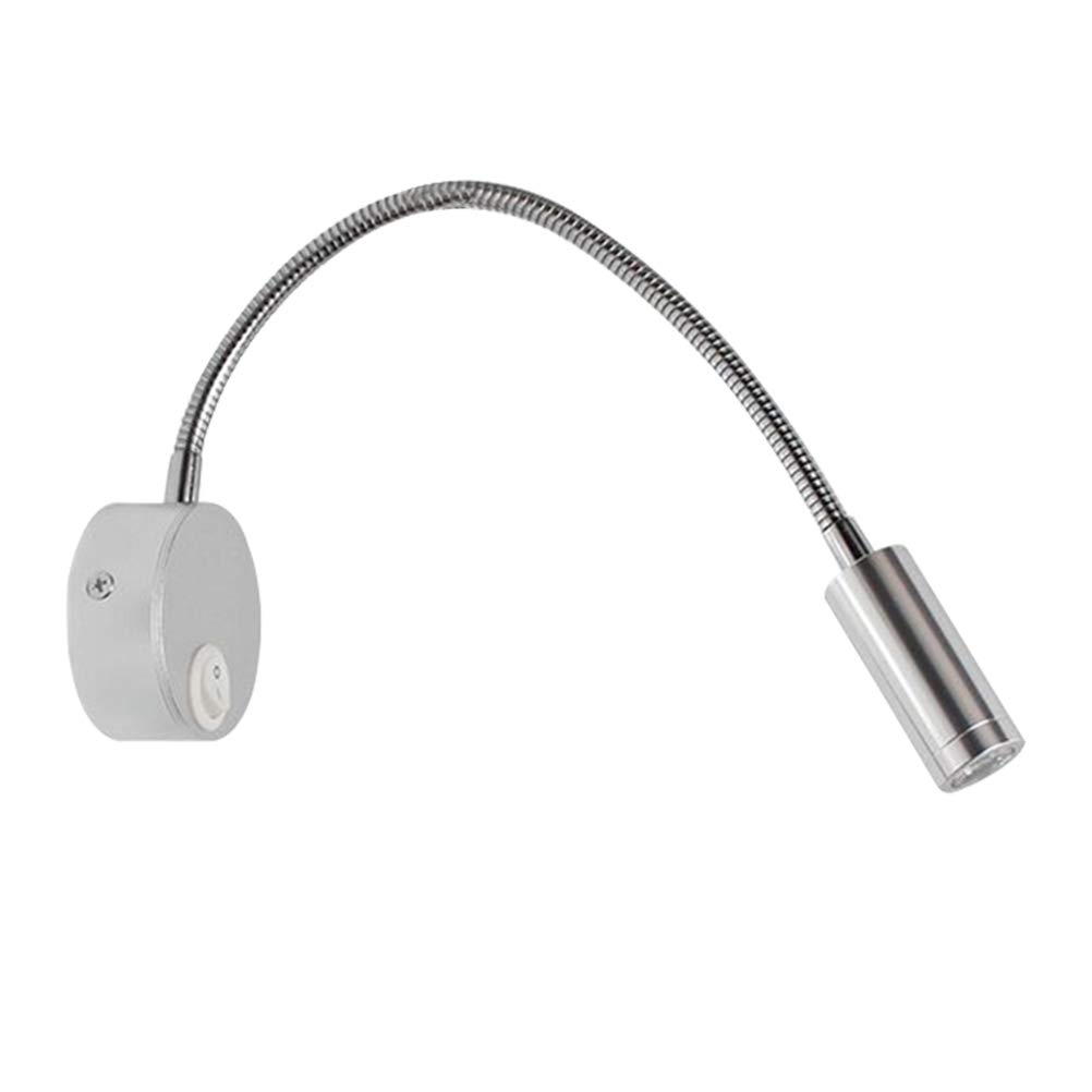 Lampe de lecture LED murale au design argenté élégant pour chambre