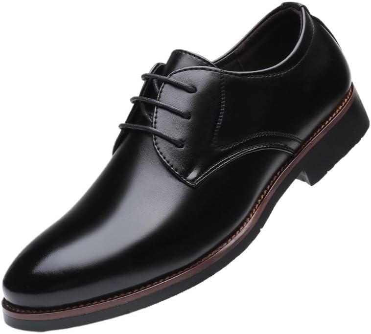 Men's Classic Business Lace-up Dress Shoes Low-top Round-Toe Oxford Shoes for Wedding Party Work Men Comfortable Versatile Shoes