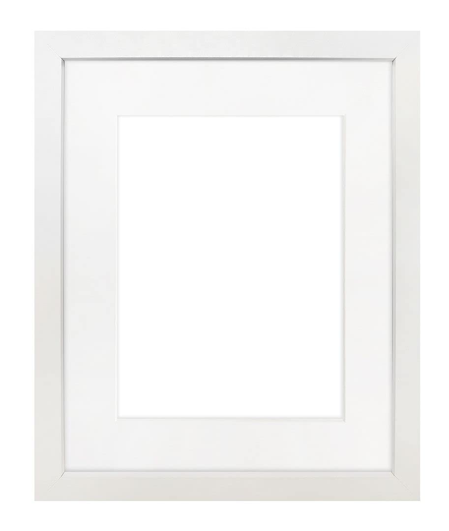 H7 White Picture Photo Frame with White Mount 14"x8" Image Size 10"x4" Pack of 6