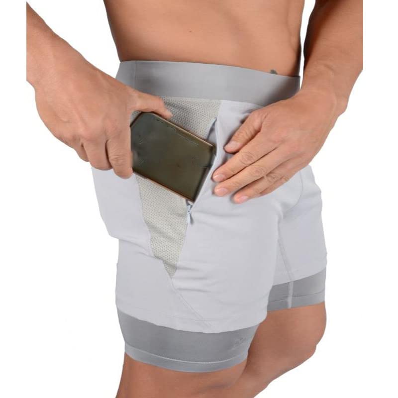 Shorts pour hommes été 2 en 1 à séchage rapide