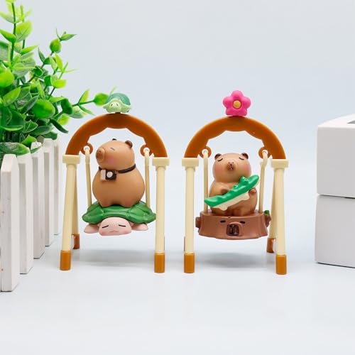 Figurine Capybara : lot de 6 modèles oscillants pour décoration de bureau