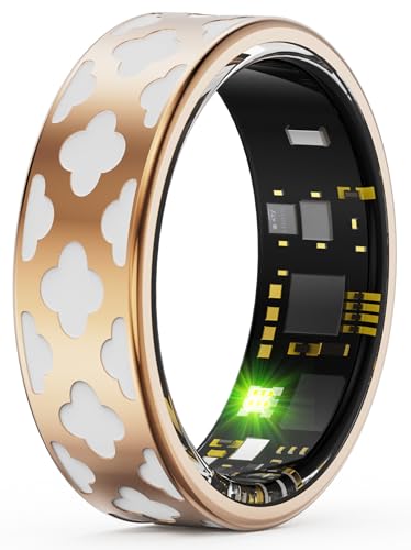 Ladies Smart Ring for Women Blood Pressure Monitor Fitness Ring Heart Rate Monitor Sleep Tracker Health Ring Pedometer Calories Step Counter GPS Waterproof Compatible with iOS Android Gift for Her