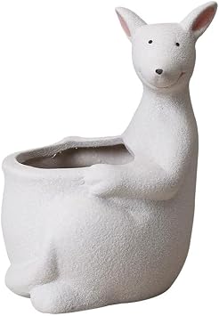 Frosted Kangaroo Resin Planter with Drainage Hole, Resin Flower Pot Indoor Outdoor, for Flowers Plants, Succulents, Seed Starting Pot
