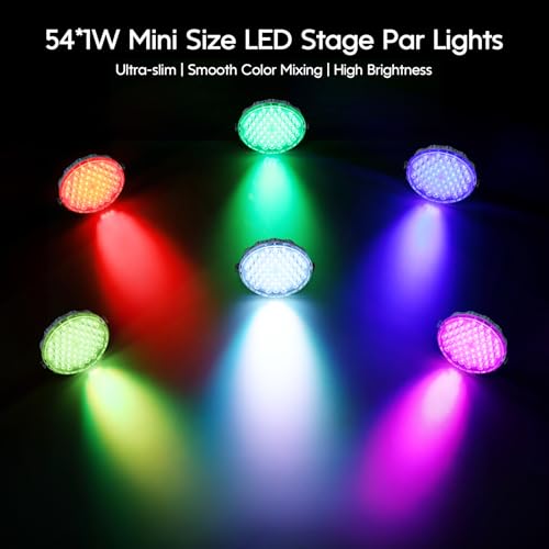 Betopper 54x1W RGB LED Stage DJ Par Lights with Remote Control, 2 Pack by BETOPPER - Image 3