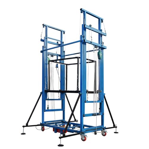 Andamio eléctrico elevador, capacidad de 500 kg, plegable, altura ajustable de 2 a 12 metros, potencia de 220 V para uso doméstico y de construcción