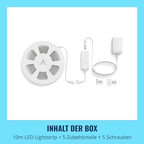 WiZ RGBIC LED Lightstrip - 10 m, 16 Mio. Farben + Weißtöne, dynamische Lichtszenen, verbindet sich mit Ihrem WLAN, Sprach- / App-Steuerung… – Ansicht 6
