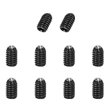 PATIKIL M4x6mm Ball Point Set Screws, 10 Pcs Carbon Steel Hex Socket Spring Plungers Grub Screw for Industrial Machine Home Furniture Workplaces, Black