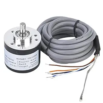 5-26V DC Incremental Rotary Encoder, E6B2-CWZ6C 38mm Diameter NPN Open-Collector Output ABZ 3 Phase General-Purpose Rotary Encoder with 2m Wiring Wire(300P/R)