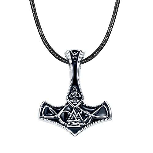 REIOT Viking Thor's Hammer collar-trenzado cuero hombres Mjölnir collar mitología nórdica amuleto colgante joyería Cover