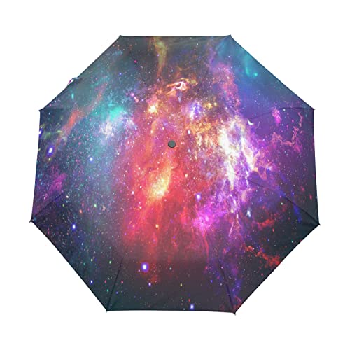 Parapluie pliant galaxie aquarelle automatique et coupe-vent pour le voyage