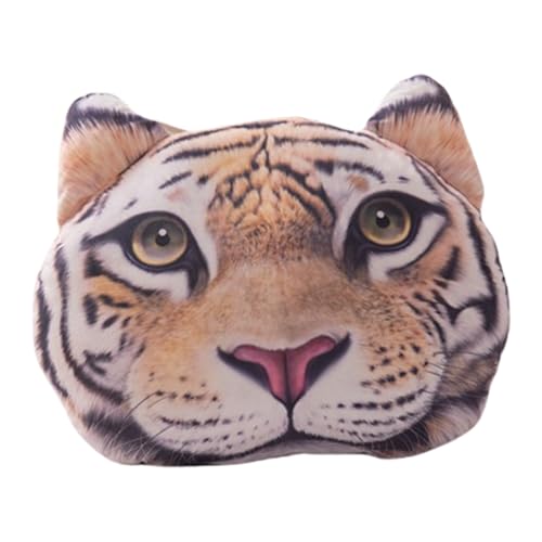 Iuhtrb Cojín de felpa 3D con diseño de animales para decoración de sala de estar o almohada de peluche suave con dibujos animados