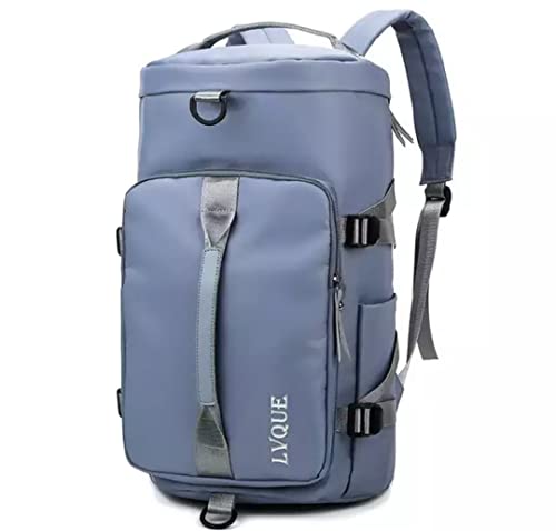 Image of Gym Backpack Bag Sports Travel Duffel Bags with Shoe Compartment and Dry Wet Separated Storage Pocket Waterproof Fitness Workout Tote Yoga Handbag for Men and Women (Sky-Blue)