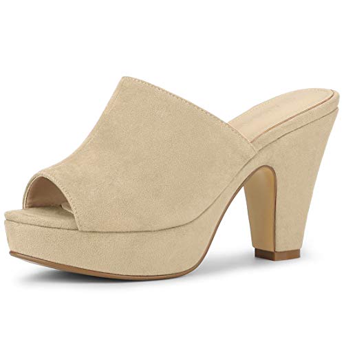 Image of Allegra K Women's Open Toe Platform Chunky Heel Slides Sandals | Party Sandals