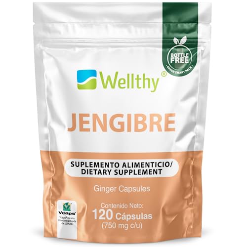capsulas de jengibre Marca WELLTHY