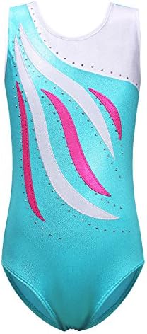 BAOHULU Collant para meninas Ginástica Gradiente Brilhante Diamante Dança Roupa Uma Peça