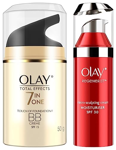 Image of Olay Day Cream Total Effects 7 in 1 BB Cream SPF 15, 50g & Olay Day Cream Regenerist Microsculpting¬† SPF 30, 50g