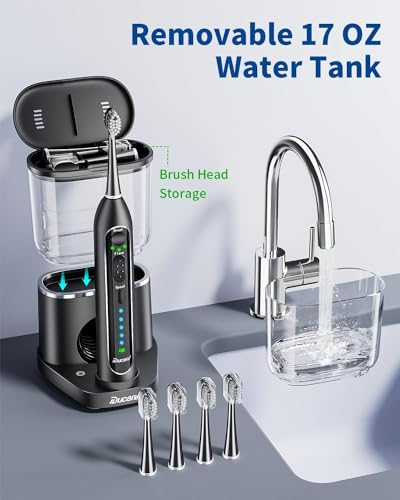 Ducard AB889-1 Electric Toothbrush With Water Flosser,Professional Flossing Toothbrush 3 In 1 Cordless Advanced Water Dental Flosser Toothbrush Combo,Black thumb #5