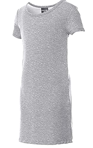 32 DEGREES Girls Faux Cashmere Short Sleeve Dress,White Confetti Print,M(10/12)
