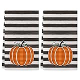 Siilues Fall Kitchen Towels 18x26 Inch Set of 2, Hello Pumpkin Hand Towles Fall Decorations for Home Seasonal Autumn Thanksgiving Kitchen Decor Dishcloth