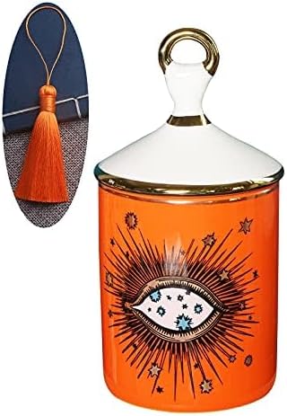Candela in barattolo con coperchio in ceramica per aromaterapia, ...