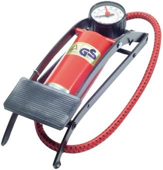 PolcoSingle Barrel Foot Pump with Gauge