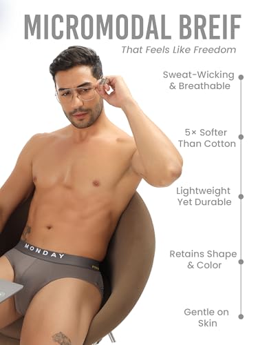 Image of Freecultr Air Micro Modal Men's Brief | Pack of 7 (Monday to Sunday Combo) | Soft, Stretchable, Anti-Odour Fabric | Unique Colors | Comfortable Waistband