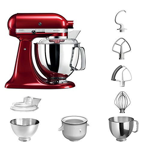 Preisvergleich Produktbild KitchenAid Küchenmaschine Artisan 5KSM175PS Eiscreme Paket inklusive Speiseeismaschine für hausgemachte Dessert-Kreationen (Liebesapfel Rot)