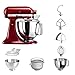 Produktbild KitchenAid Küchenmaschine Artisan 5KSM175PS Eiscreme Paket inklusive Speiseeismaschine für hausgemachte Dessert-Kreationen (Liebesapfel Rot)