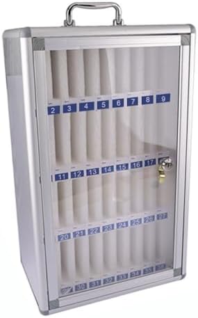 Mobile Phone Storage Cabinet - Aluminum Alloy Safe Deposit Box with Handle for Office, Classroom, Conference, Secure Storage Solution, Organizational Tool, Durable & Portable