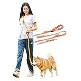 [LaLUCA GOODS] 犬 ショルダーリード 小型犬 中型犬 大型犬 アドバンスモア 01モデル ハンズフリー オレンジ Aセット Mサイズ
