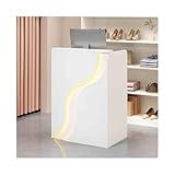 [Multiuso] Il nostro reception for supermercati è adatto a vari scenari e il suo aspetto elegante e gradevole offre un ambiente confortevole, come reception aziendale, bar, negozio di abbigliamento e salone di bellezza. Facile da montare: guide illustrate e componenti chiaramente contrassegnati facilitano il montaggio di questo mobiletto.