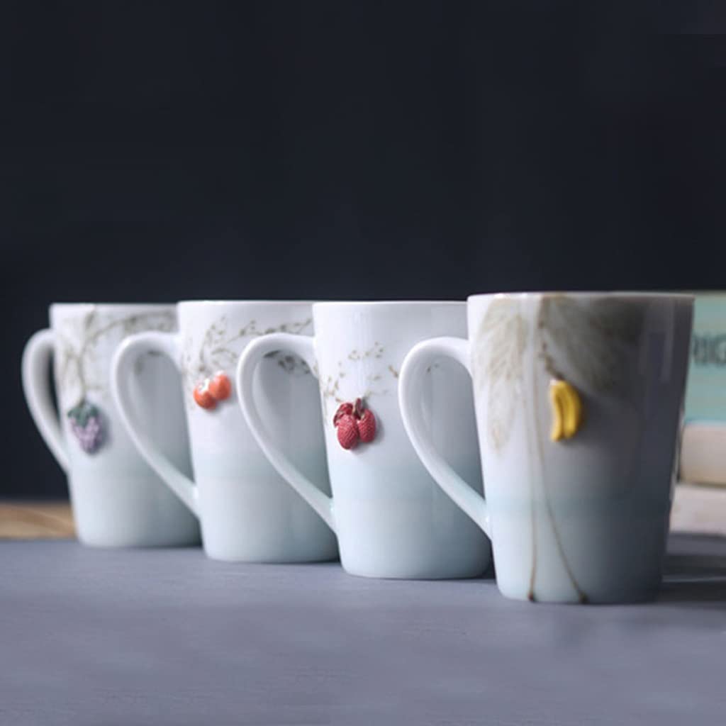 Kaffeetasse Keramik Handgemachte Becher FRUCHT 3D Dreidimensionale Paar Tasse Home Office Study School Coffee Tee Cup Teetasse (Color : A)