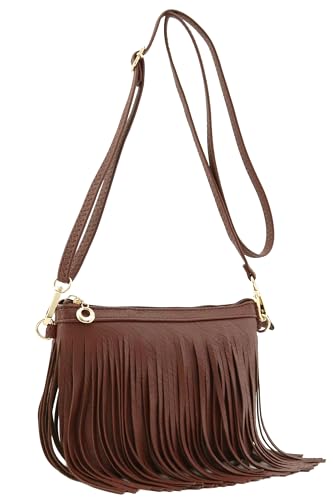 Image of FashionPuzzle Small Fringe Crossbody Bag with Wrist Strap