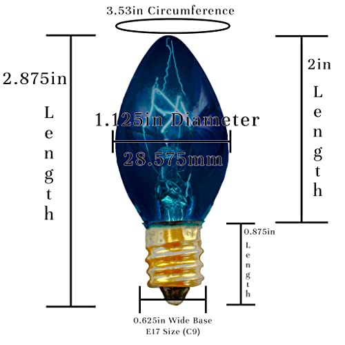 Luces de cadena para patio exterior 25 ft C-9 Azul miniatura 3