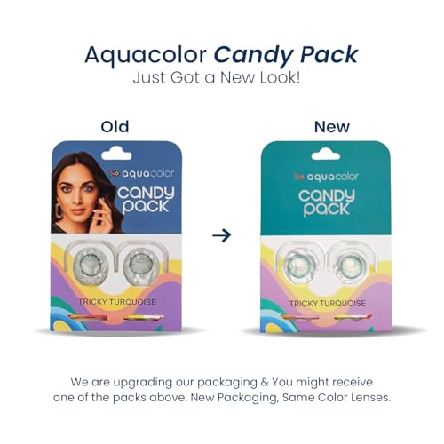 Image of Aquacolor Tricky Turquoise Daily Disposable Candy Pack - 2 Lens Pack, Power(-4.5)