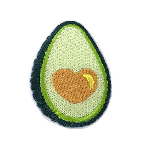 Luv Guac Avocado Embroidered Iron On Patch Applique, Green Multi