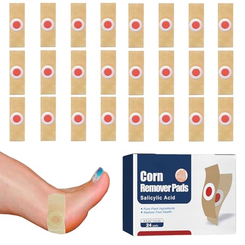 CHAOTEMAI 24 Pezzi Verruche Rimozione Traspiranti Cerotti Calli Piedi Rimozione Confezionati Singolarmente Cerotti Occhio di Pernice per Calli Verruche Plantari Arrossamenti da Sfregamento