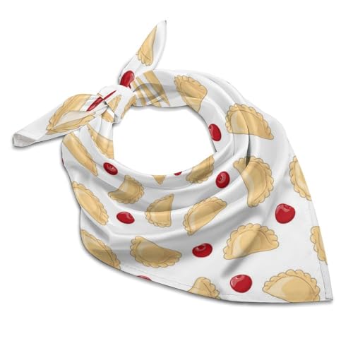 Csemeie Dumpling Pattern Bandana Hair Scarf Headband Adjustable Neckerchief for Men Women Decor