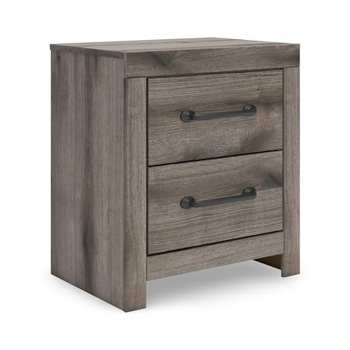 Signature Design by Ashley Urbanoore Retro 2-Drawer Nightstand with USB Ports, Light Gray by Signature Design by Ashley - Used condition - US$128.97