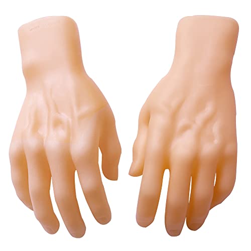 Medou 2 Pieces Spooky Halloween Decoration Realistic Hands Fake Human Hands Bloody Dead Body Parts Haunted House Decorations (Left and Right)