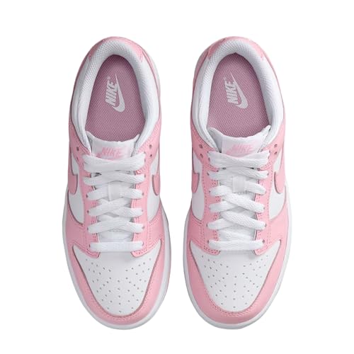 Nike Dunk Low Big Kids' Shoes (White/White/White/Medium Soft Pink)3